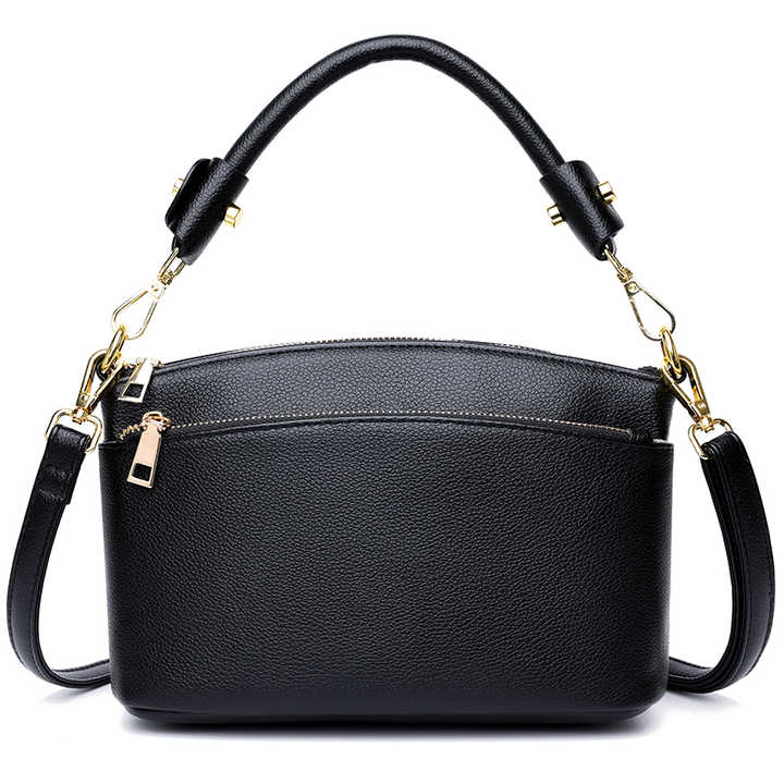 Umhängetasche für Damen ⎜ Elegante Handtasche aus hochwertigem Leder mit verstellbarem Trageriemen