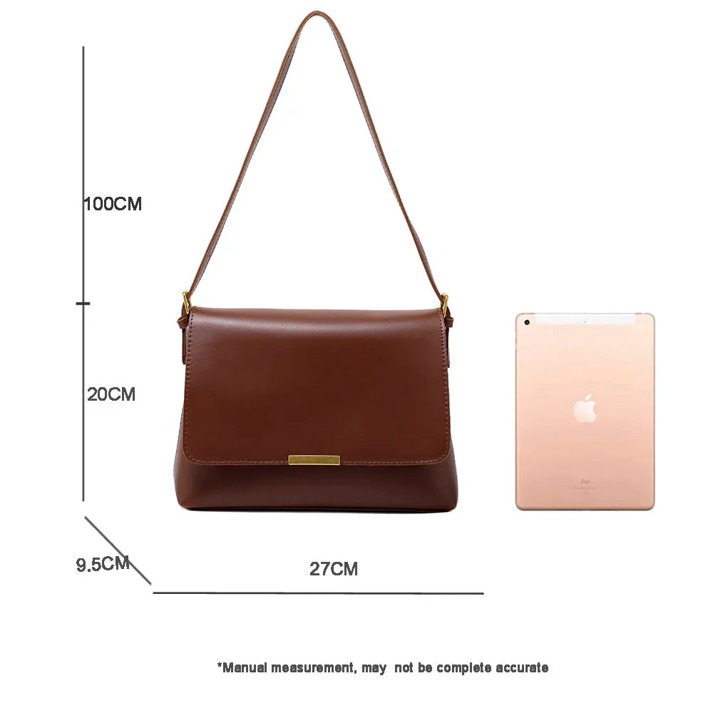 Umhängetasche für Damen ⎜ Elegante Schultertasche in Lederoptik mit Klappverschluss für Büro und Alltag