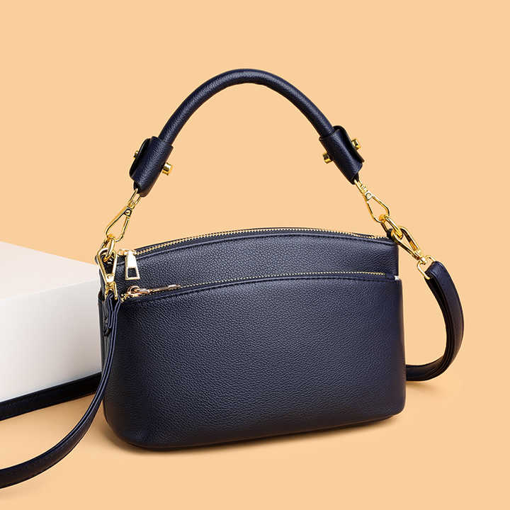 Umhängetasche für Damen ⎜ Elegante Handtasche aus hochwertigem Leder mit verstellbarem Trageriemen