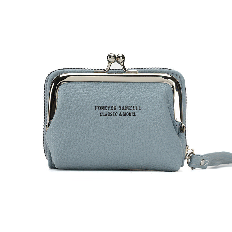 Damen Geldbörse Klein ⎜ Kompakte Brieftasche mit Münzfach und Praktischem Trageriemen
