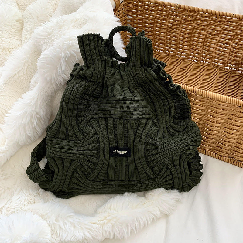 Strick-Handtasche für Damen ⎜ Individuelles Design mit gewebter Struktur für Freizeit und Alltag