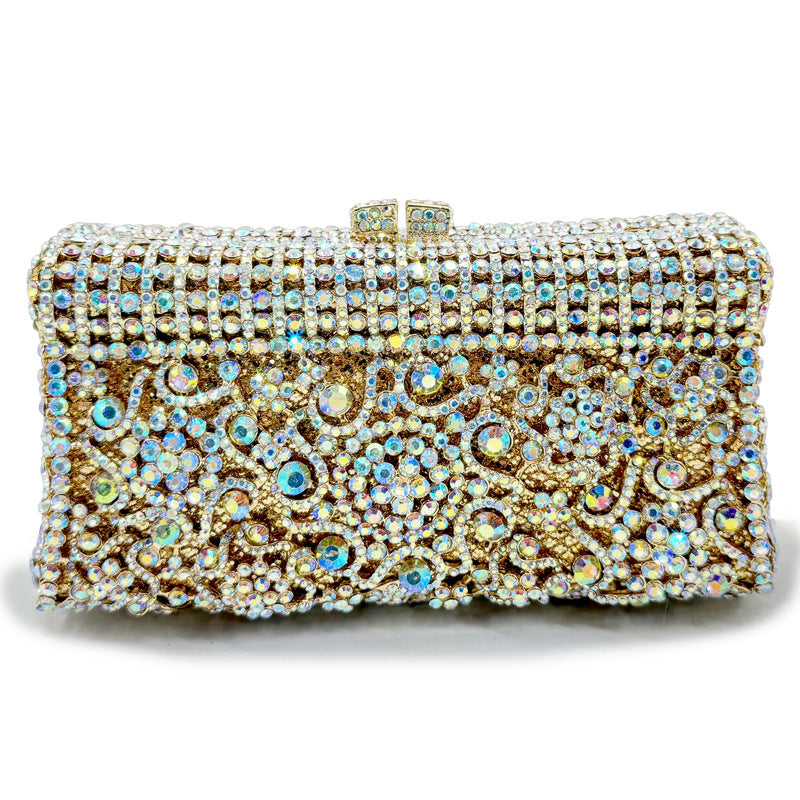 Abendtasche für Damen ⎜ Handgefertigte Clutch mit Strass und Schulterkette für elegante Anlässe