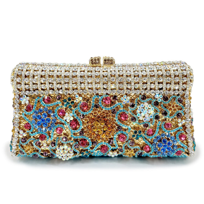 Abendtasche für Damen ⎜ Handgefertigte Clutch mit Strass und Schulterkette für elegante Anlässe