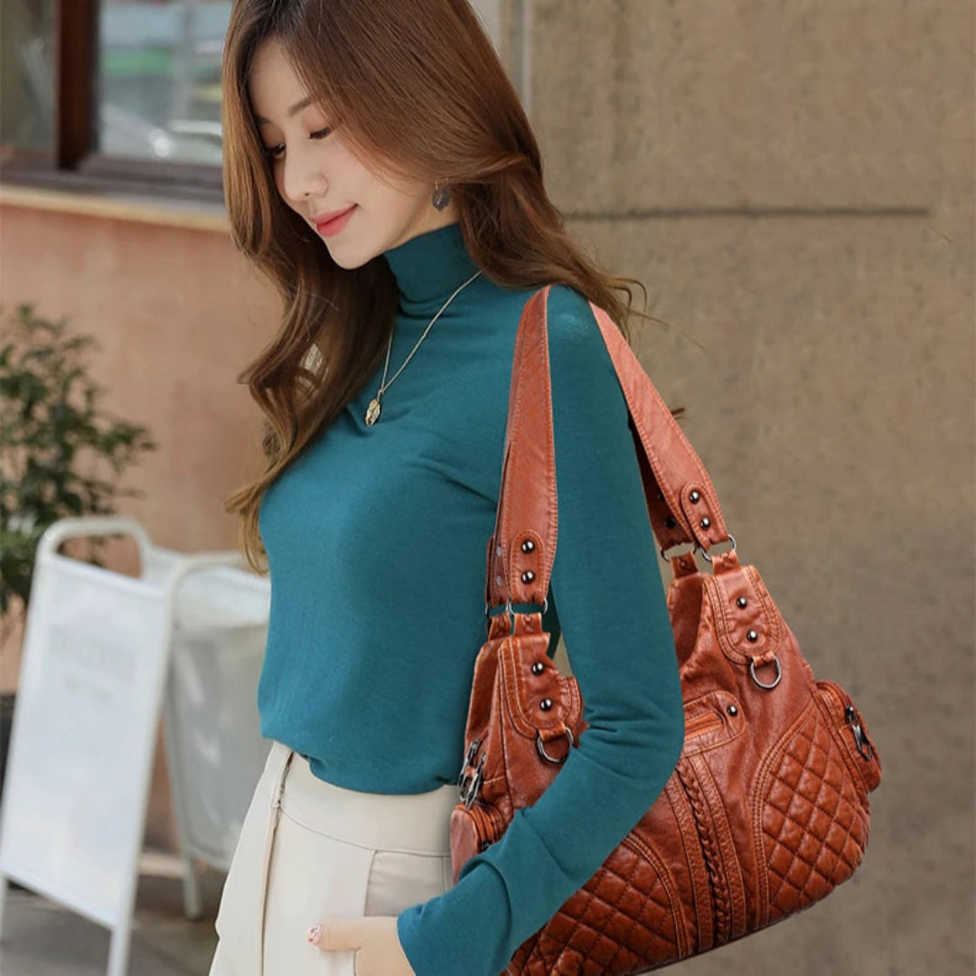Damen Schultertasche ⎜ Doppeltes Fach mit Großem Fassungsvermögen und Stilvollem Design