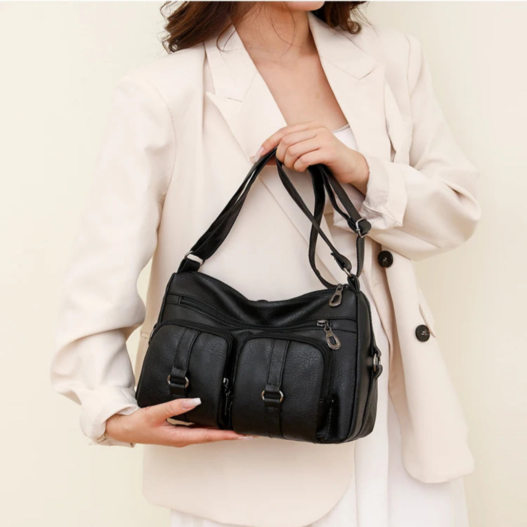 Crossbody Tasche für Damen ⎜ Alltagstaugliche Umhängetasche mit Fächern und verstellbarem Schulterriemen