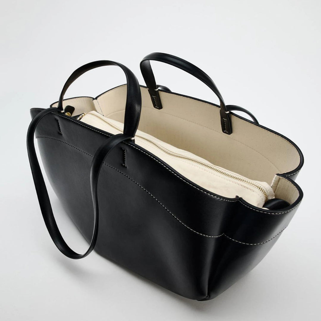 Shopper Tasche für Damen ⎜ Große Tragetasche mit Doppelhenkeln für Arbeit, Alltag und Einkauf