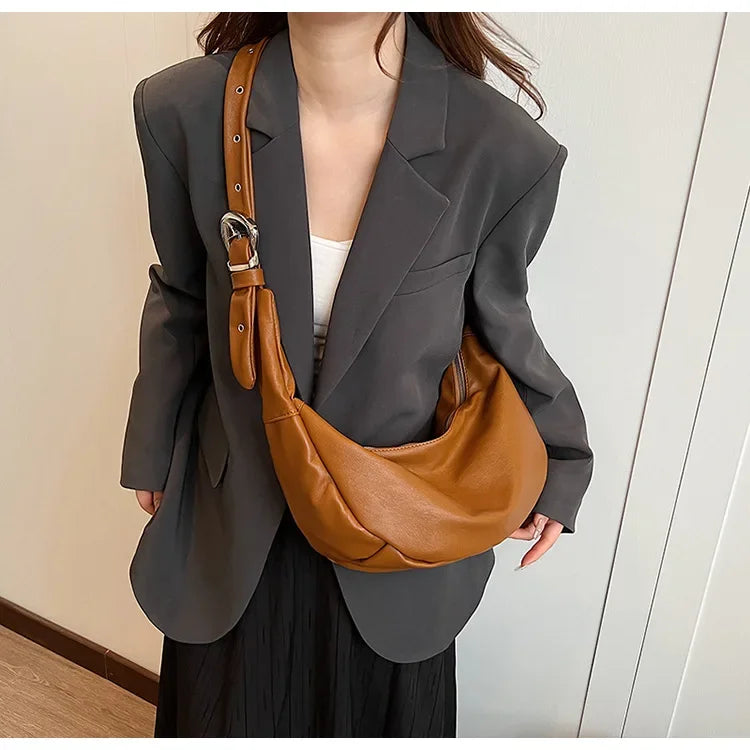 Damen Schultertasche ⎜ Modische Große Kapazität mit Weichem Material und Praktischem Trageriemen