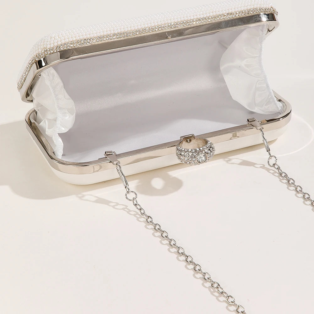 Abendtasche für Damen ⎜ Elegante Handtasche mit I Do-Verzierung und funkelnden Strasssteinen