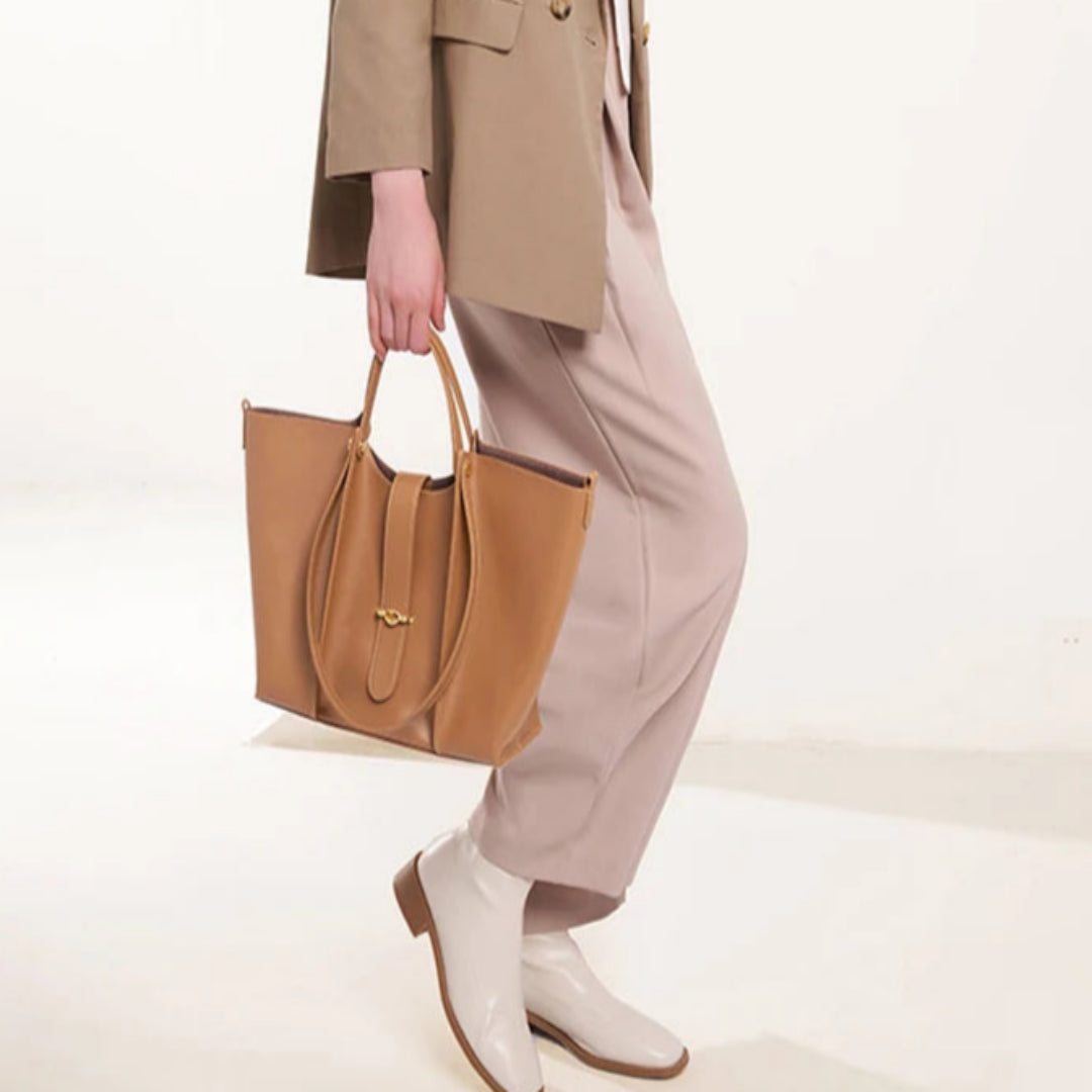 Shopper Tasche für Damen aus Echtleder ⎜ Hochwertige Tragetasche mit viel Platz für Büro, Alltag und City-Looks