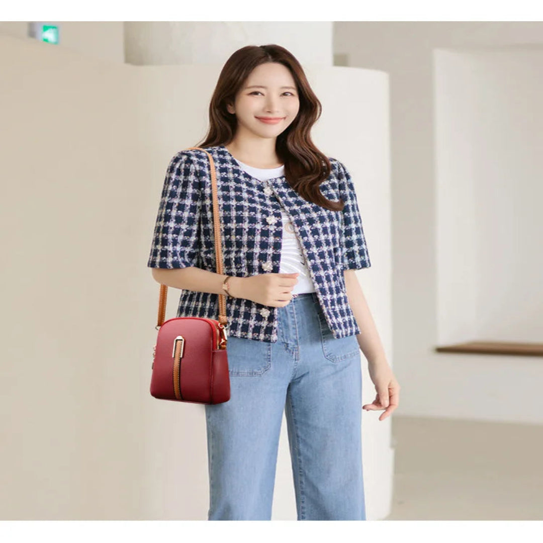 Umhängetasche für Damen ⎜ Kompakte Crossbody-Tasche mit Reißverschluss und elegantem Design