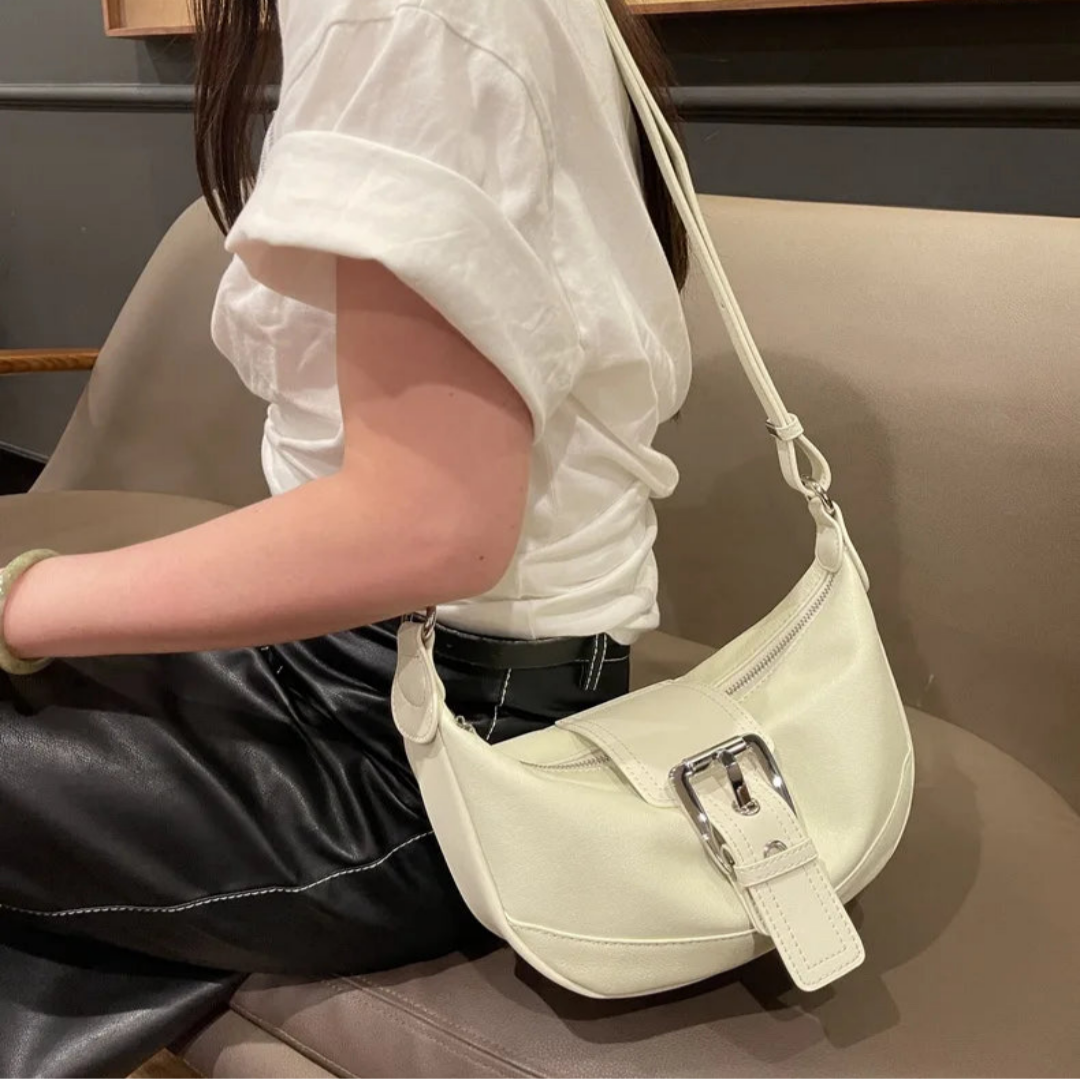 Umhängetasche für Damen ⎜ Lässige Schultertasche mit großer Kapazität und Schnallendetail für Alltag und Freizeit