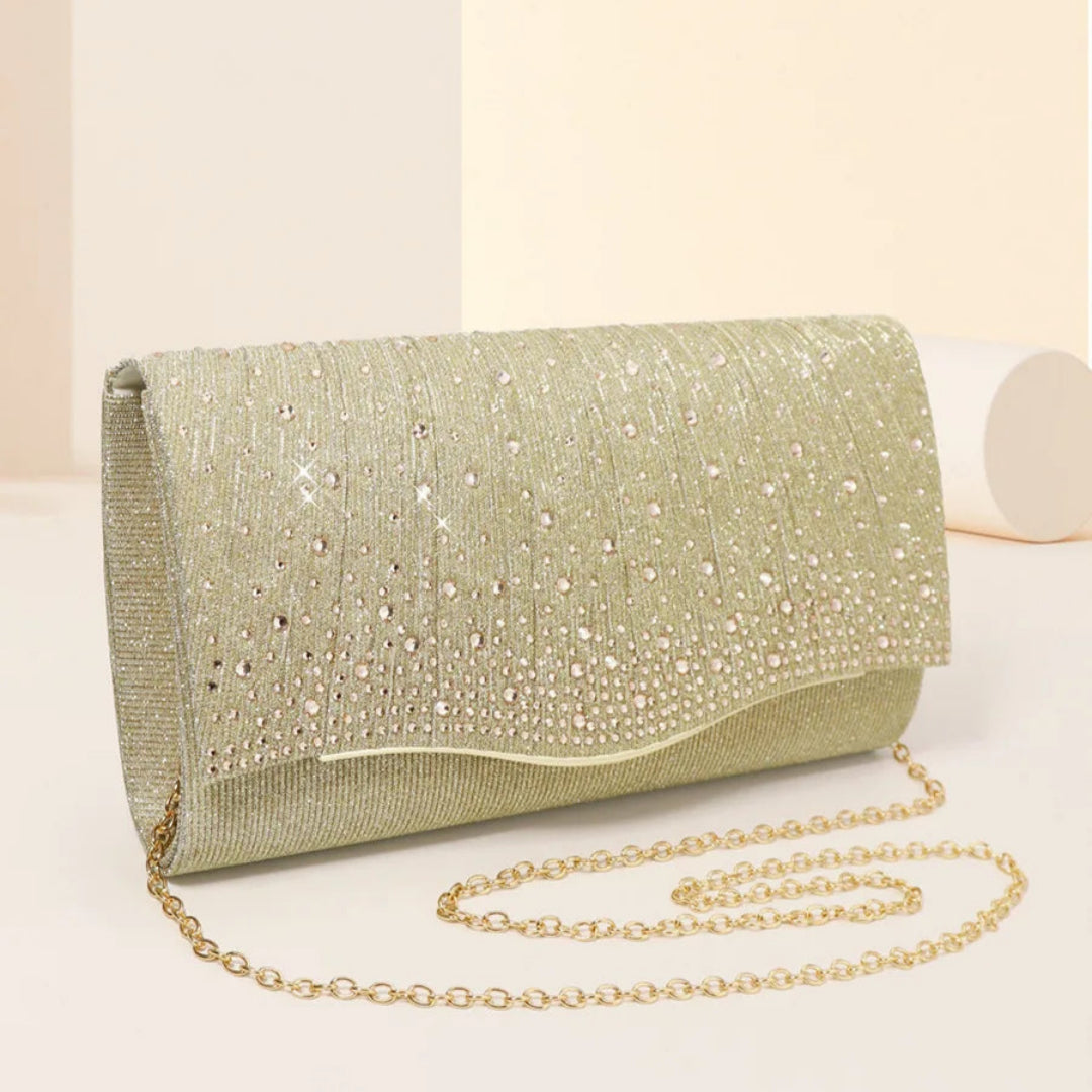 Damen Clutch mit Strass ⎜ Elegante Abendtasche für Party, Hochzeit und festliche Anlässe