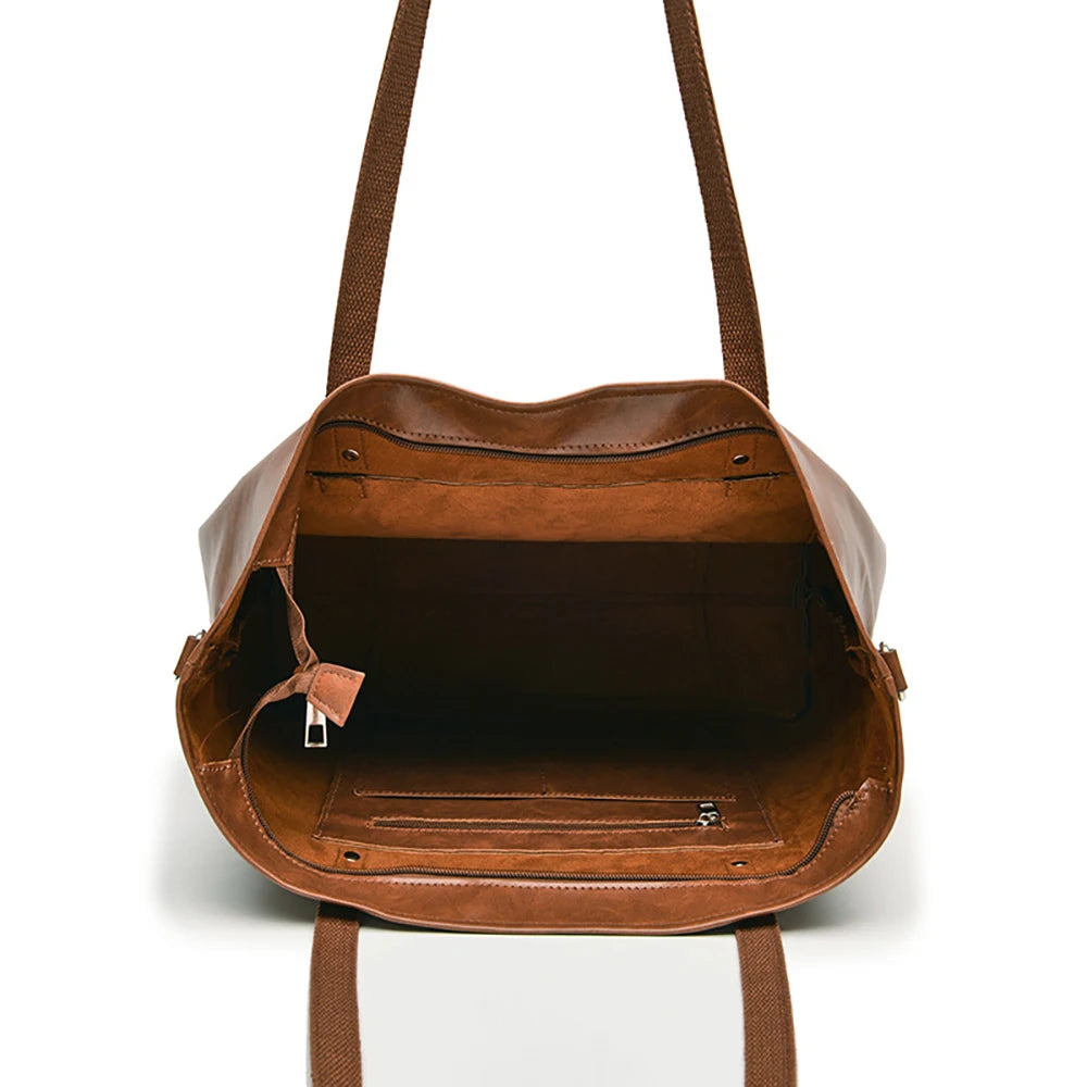 Shopper Tasche für Damen ⎜ Elegante Tragetasche aus Leder mit Reißverschluss und viel Stauraum