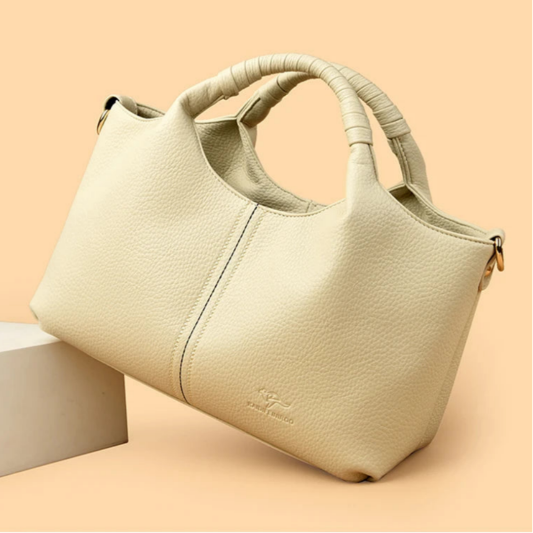 Schultertasche für Damen ⎜ Elegante Tragetasche aus Leder mit Kurzgriffen für Alltag und gehobene Anlässe