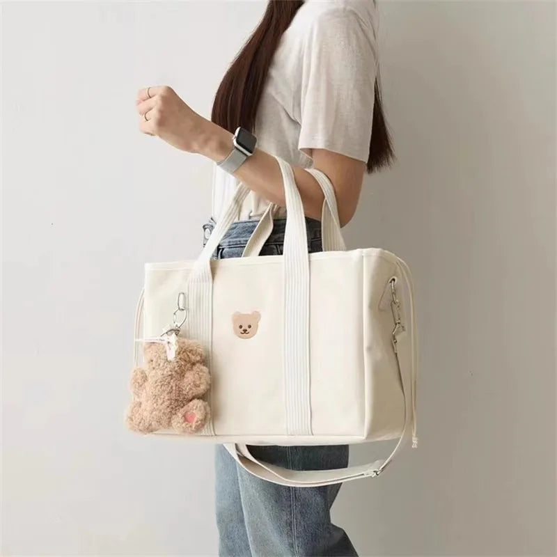 Wickeltasche aus Canvas ⎜ Praktisches Design mit Fächern und Schultergurt für unterwegs