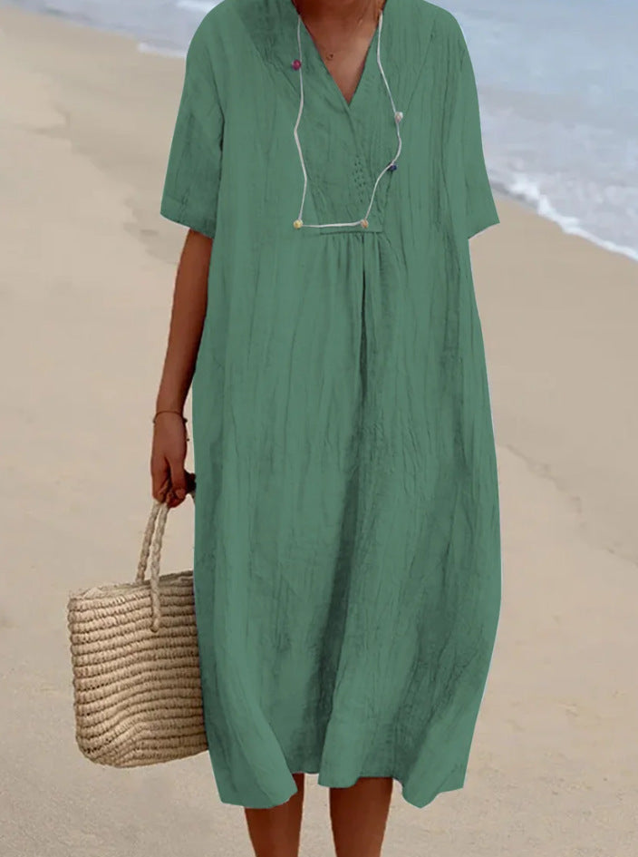 Maya's - Gemütliches Baumwoll-Leinen-Kleid