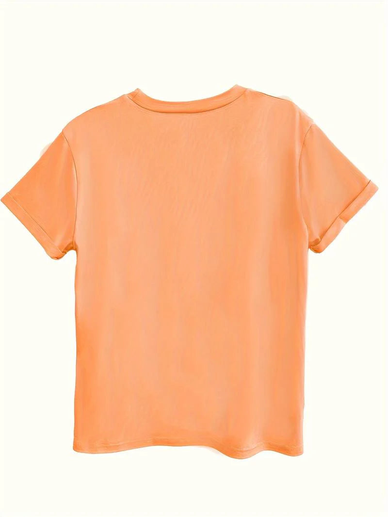 Evie - T-Shirt mit Herz-Buchstaben-Print und Rundhalsausschnitt