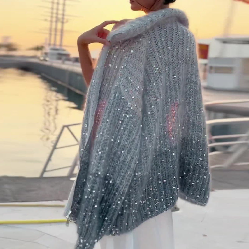 Clara | Der Elegante, Schimmernde Seiden-cardigan