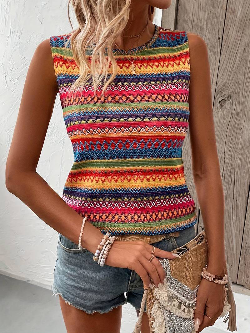 Miera - Bunt Gestreiftes Tanktop