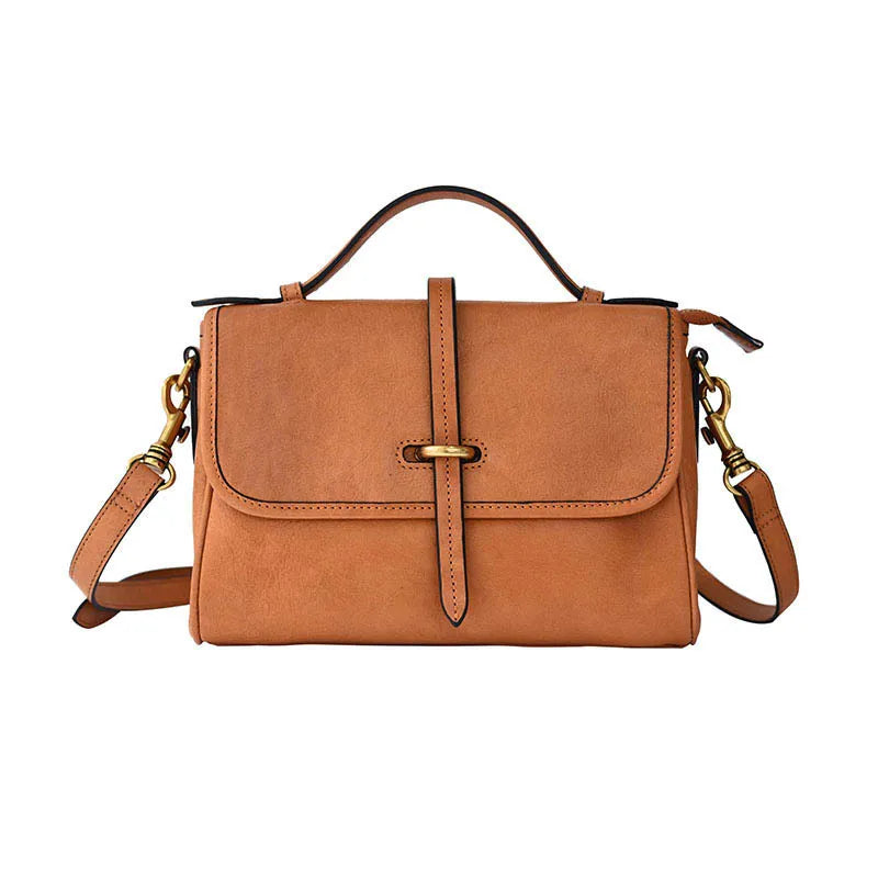 Umhängetasche für Damen ⎜ Handliche Ledertasche mit Tragegriff und verstellbarem Riemen für Alltag und Freizeit