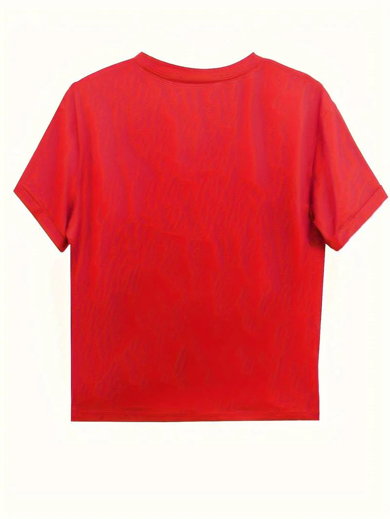Evie - T-Shirt mit Herz-Buchstaben-Print und Rundhalsausschnitt