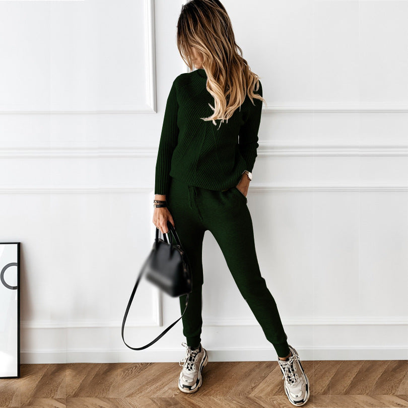 Yvette - Gestreifter Rollkragenpulli Und Elastische Hose Im Set