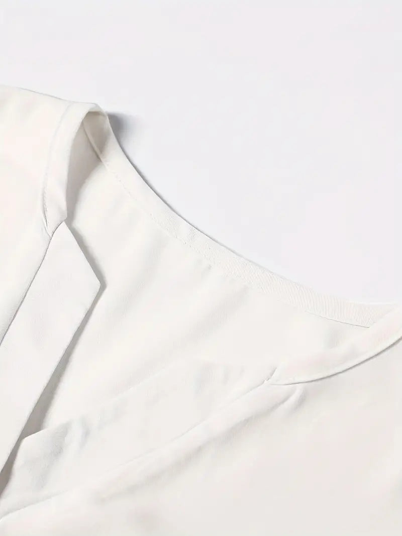 Luisa - Elegantes Langarm-top Mit Gekerbtem Ausschnitt