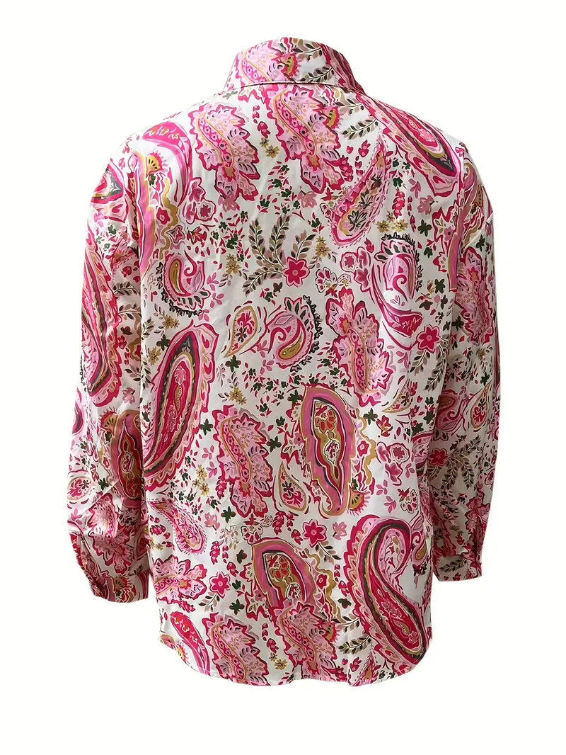 Malia - Langarmhemd mit Paisley-Print und Knöpfen
