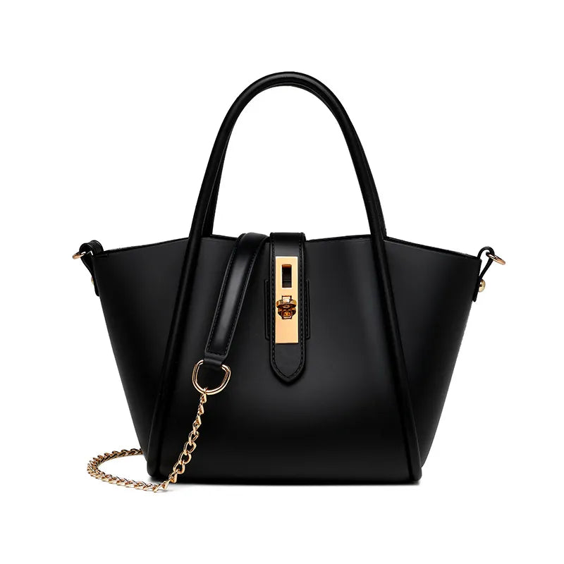 Handtasche für Damen aus Kunstleder ⎜ Modischer Begleiter mit Drehverschluss für Alltag, Shopping und Freizeit