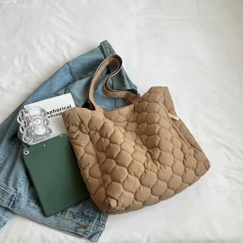 Shopper-Tasche für Damen ⎜ Gepolsterte Tragetasche mit Rautenmuster und weichem Griff für Alltag und Freizeit