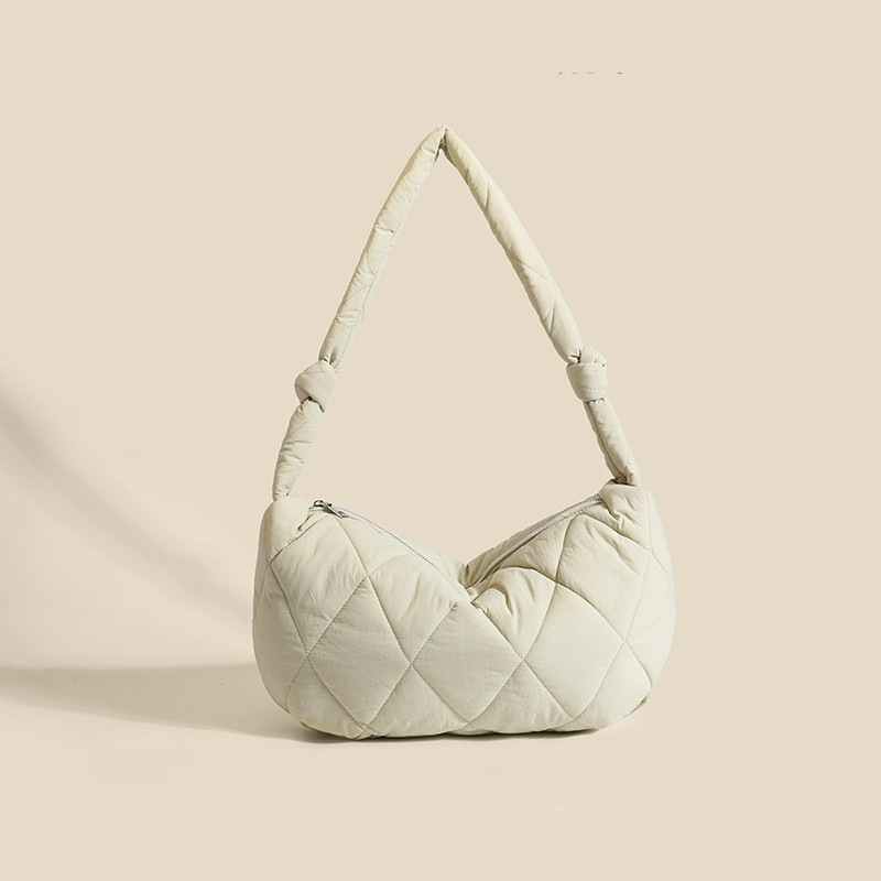 Schultertasche für Damen ⎜ Gepolsterte Unterarmtasche mit Steppdesign für Alltag, Reisen und Freizeitlooks
