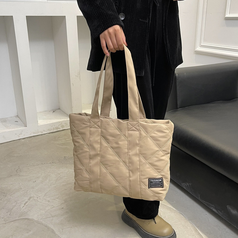 Shopper Tasche für Damen mit Steppdesign ⎜ Leichte Tragetasche mit großem Volumen für Arbeit, Uni und Alltag