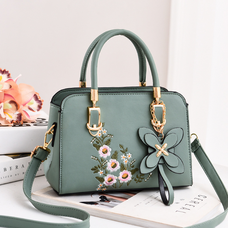 Handtasche für Damen ⎜ Süße Umhängetasche mit Blumenmuster und Schulterriemen