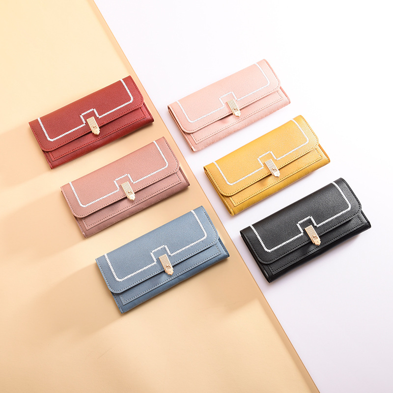 Damen Clutch Geldbörse ⎜ Lange Brieftasche mit großem Fassungsvermögen und mehreren Kartenfächern