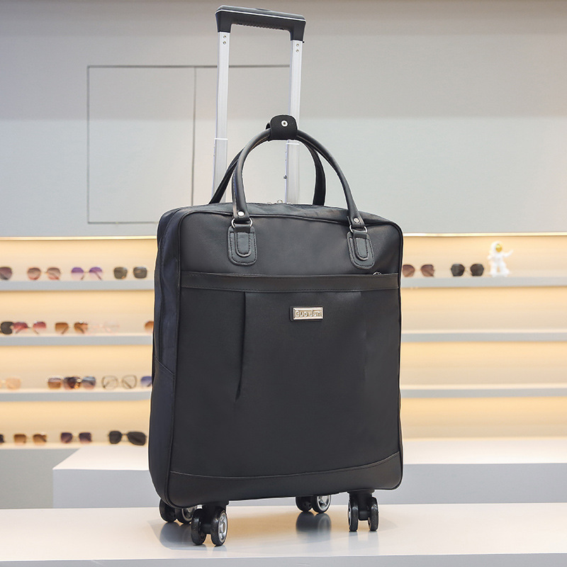 Reisetasche mit Rollen für Damen ⎜ Großes Canvas-Gepäck mit Trolleygriff und geräumigem Innenfach