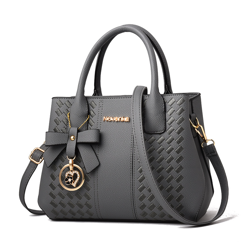 Damen Umhängetasche ⎜ Elegante Tragetasche mit Strukturmuster und Praktischem Doppelgriff