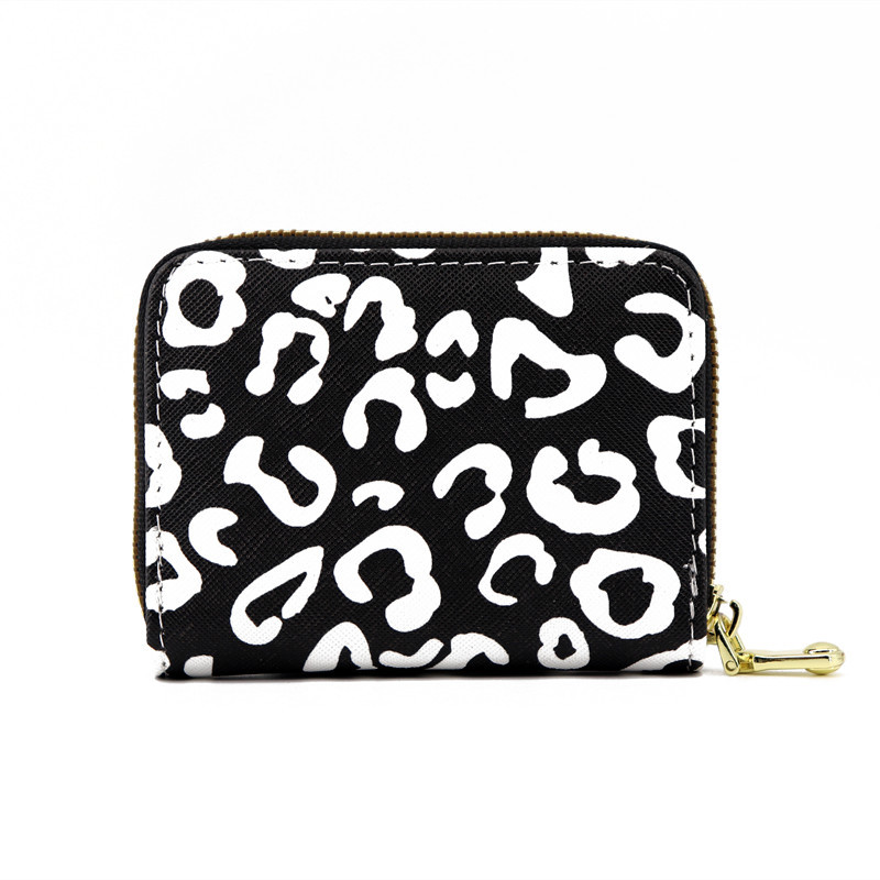 Kartenetui für Damen mit Animal-Print ⎜ Kompakte Geldbörse mit Reißverschluss und erweiterbarem Kartenfach