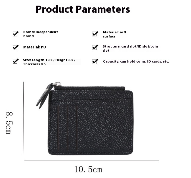 Kartenetui mit Reißverschluss für Damen ⎜ Kompakte Brieftasche mit Fächern für Karten und Münzen