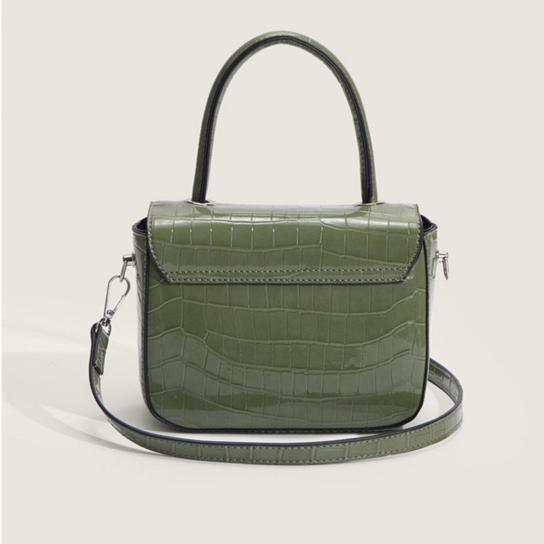 Schultertasche für Damen in Kroko-Optik ⎜ Eleganter Begleiter für Alltag, Büro und besondere Anlässe