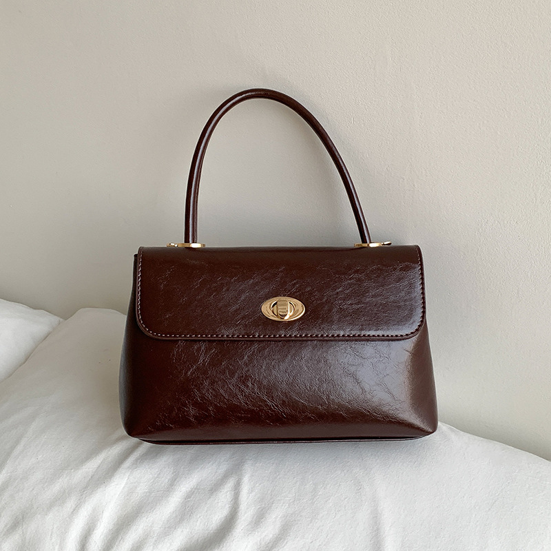 Handtasche für Damen ⎜ Elegante Umhängetasche in Lederoptik mit Drehverschluss und stabilem Tragegriff