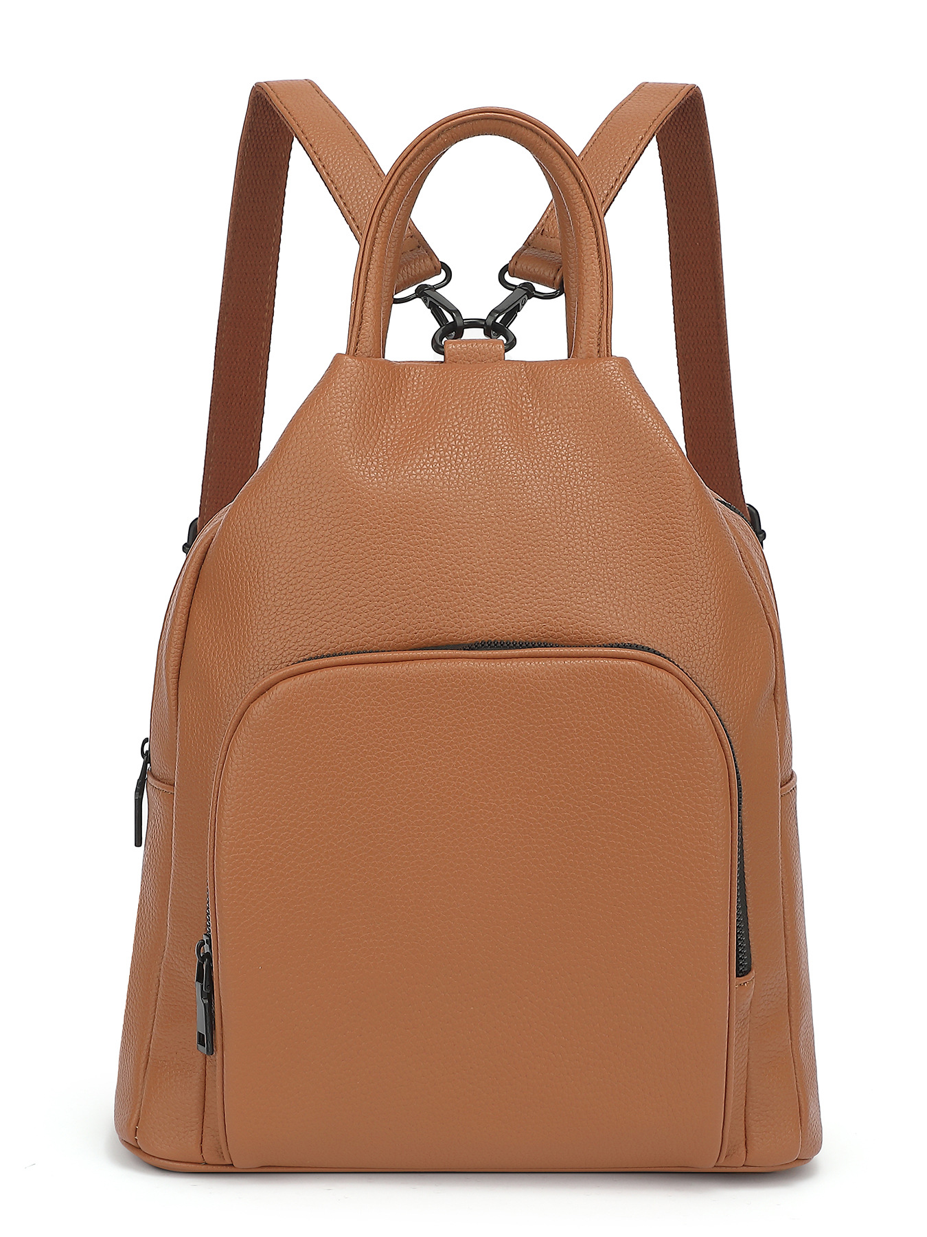 Damen Rucksack aus PU-Leder ⎜ Weicher Tagesrucksack mit Reißverschluss und praktischem Stauraum für unterwegs