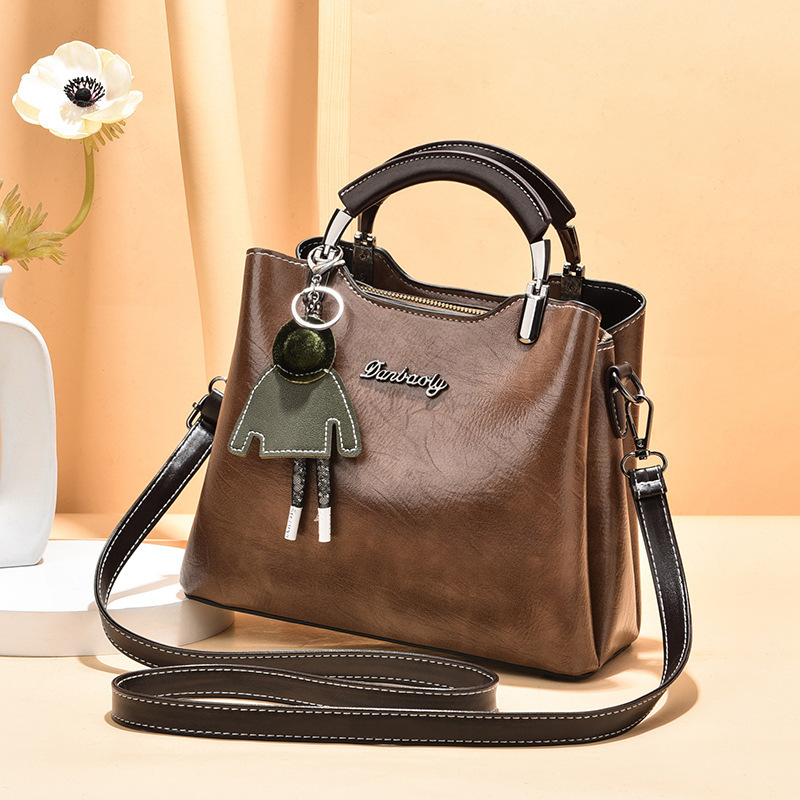 Kleine Handtasche für Damen ⎜ Stilvolles Retro-Design mit abnehmbarem Schlüsselanhänger und Tragegurt