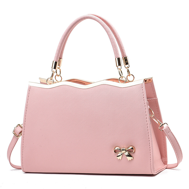 Handtasche für Damen ⎜ Elegante Schultertasche mit Schleifendetail und viel Stauraum für Alltag und Büro