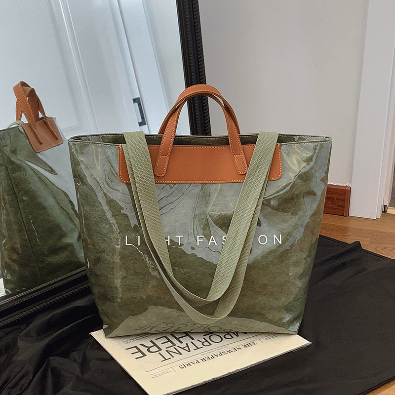 Lack Shopper Tasche Für Damen ⎜ Robuste Tragetasche Mit Modischem Schriftzug Und Viel Platz
