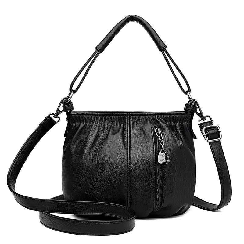 Handtasche für Damen ⎜ Modisches Faltendesign mit Schulterriemen für Alltag und Freizeit
