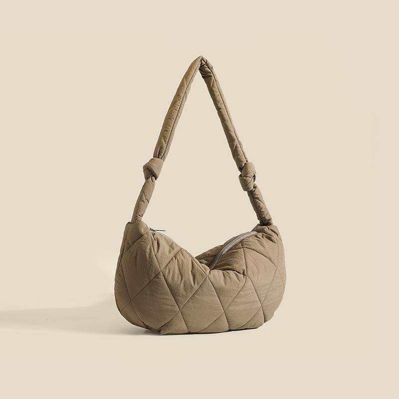 Schultertasche für Damen ⎜ Gepolsterte Unterarmtasche mit Steppdesign für Alltag, Reisen und Freizeitlooks