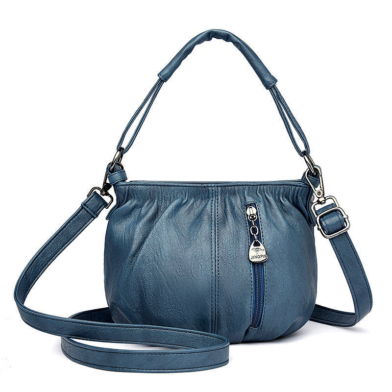 Handtasche für Damen ⎜ Modisches Faltendesign mit Schulterriemen für Alltag und Freizeit