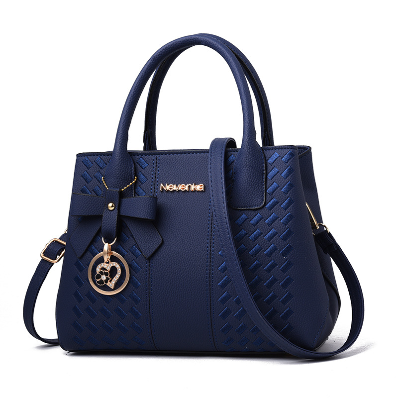 Damen Umhängetasche ⎜ Elegante Tragetasche mit Strukturmuster und Praktischem Doppelgriff