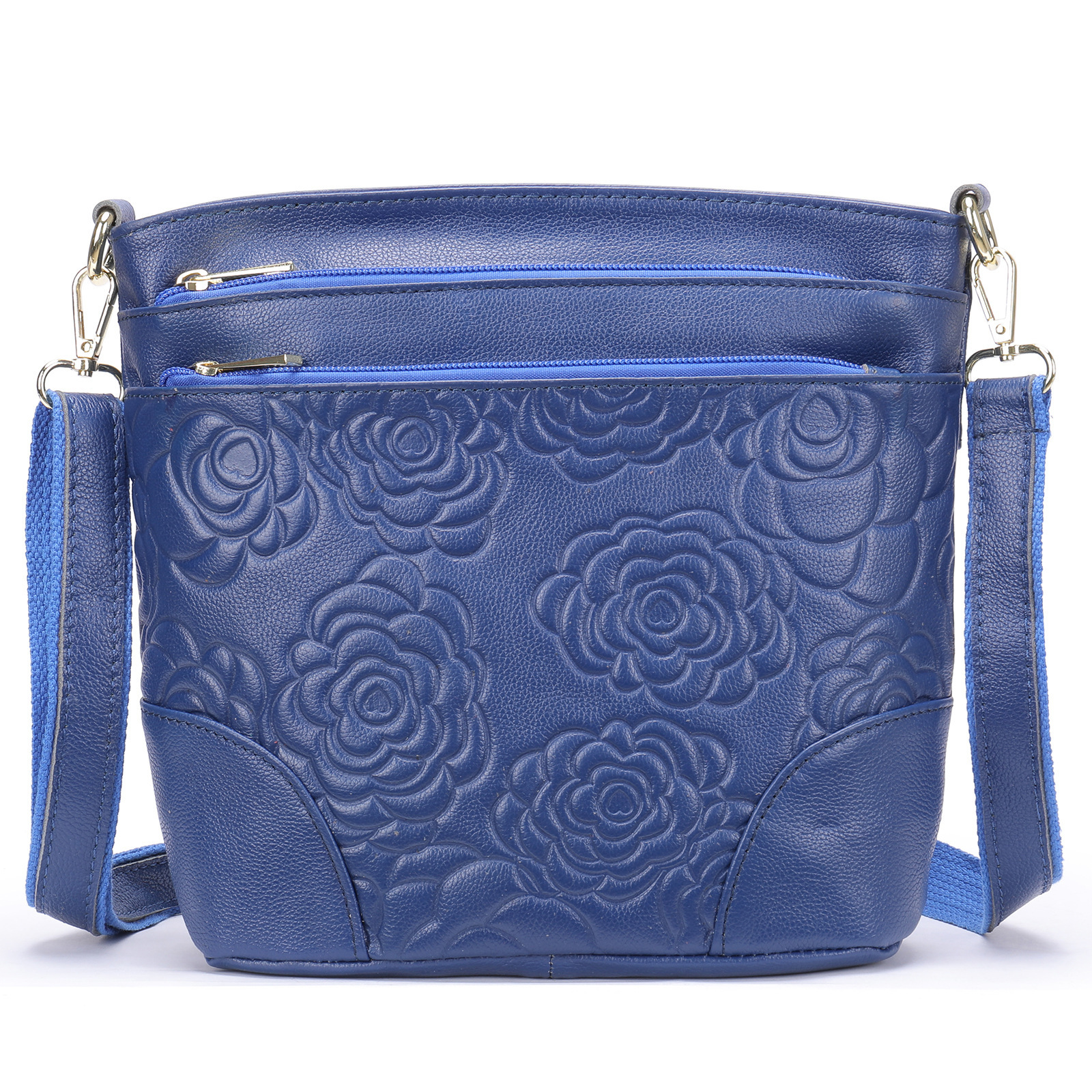 Damen Schultertasche aus Echtleder ⎜ Bequeme Umhängetasche im schlichten Design für Alltag und Freizeit