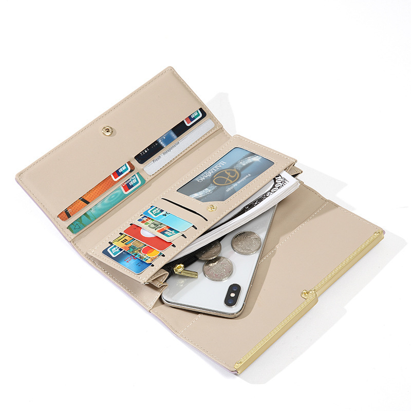 Damen Geldbörse Langformat ⎜ Elegante Brieftasche mit Kartenfächern und schlichtem Design für Alltag und Ausgehen
